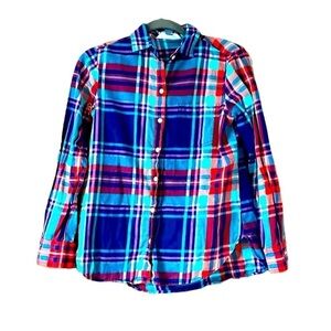 Old Navy size small Blue and Red plaid long sleeve super soft and cozy flannel